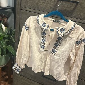 kuril Thousand Island City Embroidered Shirt Size Small